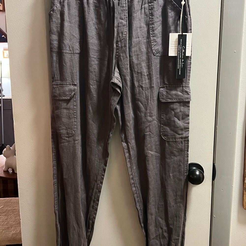 Nicole Miller Charcoal Cargo Joggers